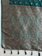 Vedant Vastram Soft Litchi SIlk Banarasi Silk Jacquard Saree - Rama | Grocsy