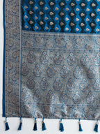 Vedant Vastram Soft Litchi SIlk Banarasi Silk Jacquard Saree - Rama | Grocsy