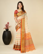 Vedant Vastram Soft Art Silk Silk Jacquard Fancy Saree - Beige | Grocsy