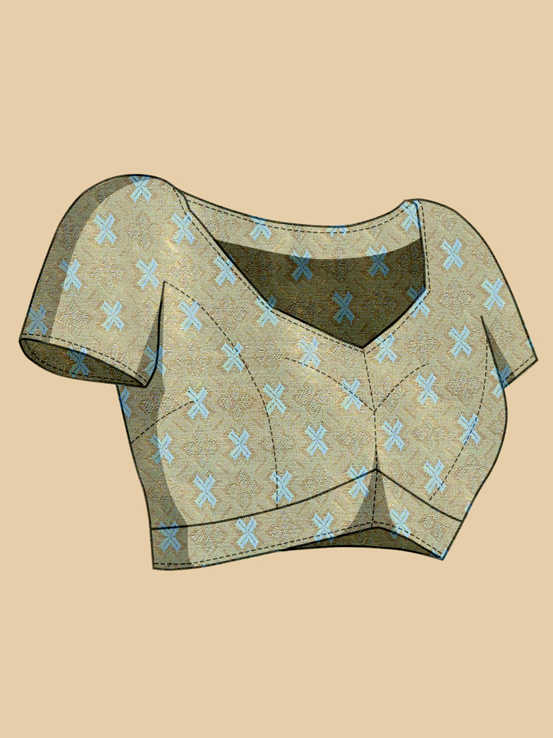 Vedant Vastram Soft Litchi Silk Banarasi Silk Jacquard Saree - Aqua | Grocsy