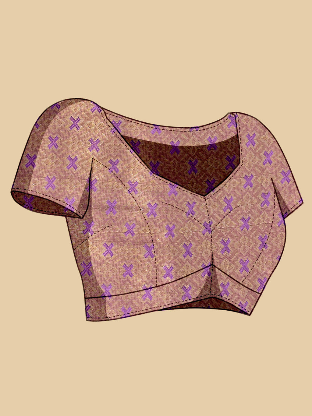 Vedant Vastram Soft Litchi Silk Banarasi Silk Jacquard Saree - Lavender | Grocsy