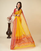 Vedant Vastram Cotton Silk Silk Jacquard Fancy Saree - Yellow | Grocsy