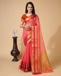 Vedant Vastram Cotton Silk Silk Jacquard Fancy Saree - Pink | Grocsy