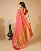 Vedant Vastram Cotton Silk Silk Jacquard Fancy Saree - Pink | Grocsy