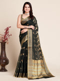 Vedant Vastram Cotton Silk Silk Jacquard Fancy Saree - Black | Grocsy