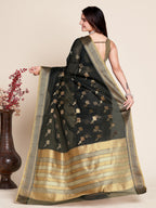 Vedant Vastram Cotton Silk Silk Jacquard Fancy Saree - Black | Grocsy