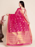 Vedant Vastram Cotton Silk Silk Jacquard Fancy Saree - Pink | Grocsy