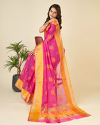 Vedant Vastram Cotton Silk Silk Jacquard Fancy Saree - Pink | Grocsy