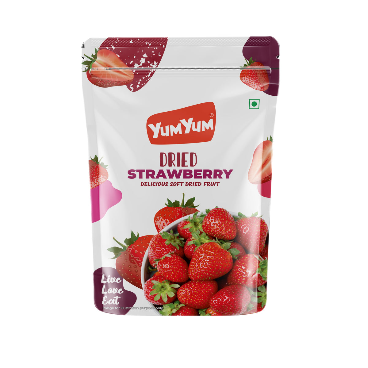 Yum Yum Dried Strawberry Pouch | Grocsy