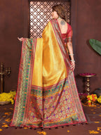 Aastha Fashion Gold Tissue Silk Weaving Saree | Grocsy