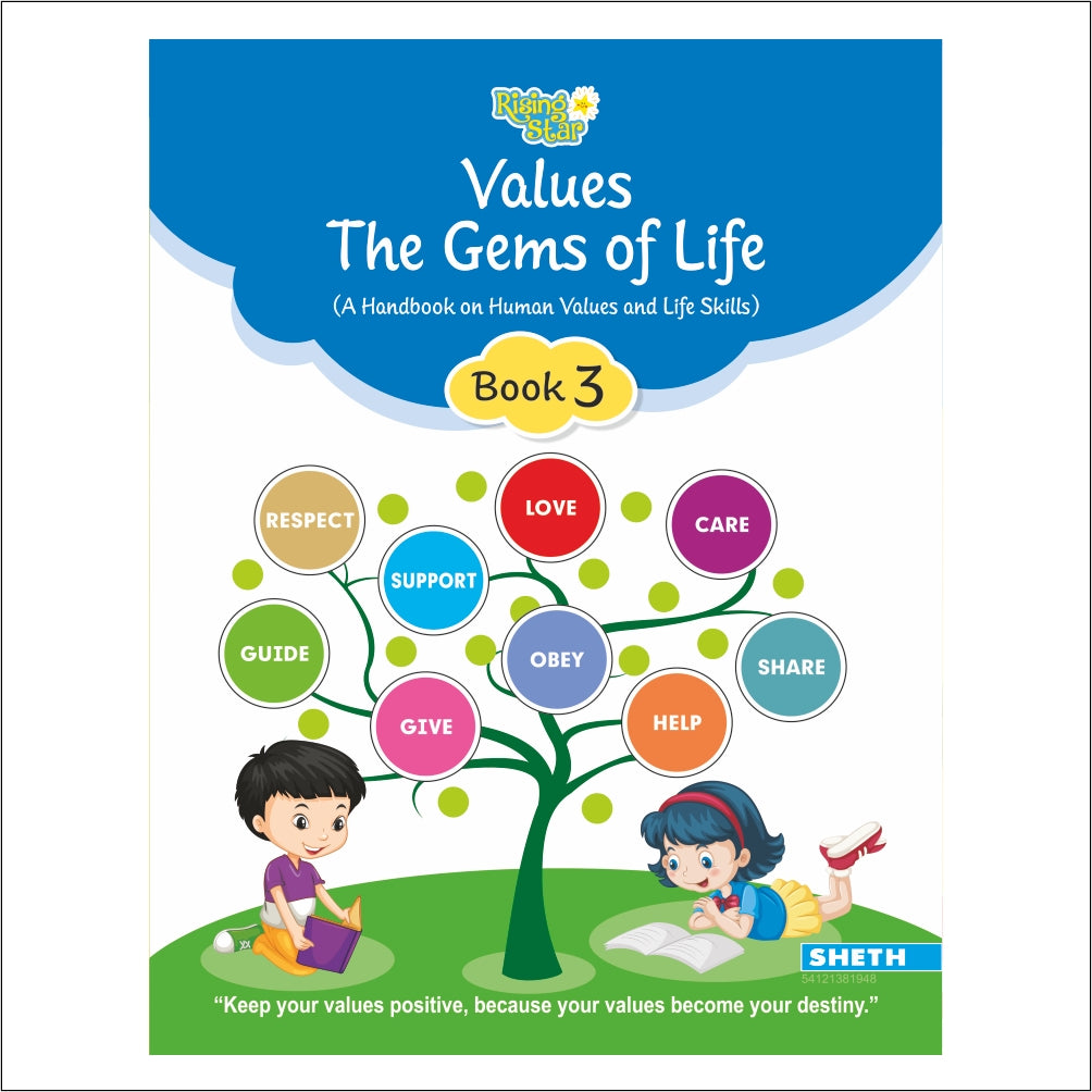 Self Enhancement Student Workbooks Grade 3| Set of 4| Computer-Grammar-World of Knowledge-Value Education| Ages 8-9 Year | Grocsy