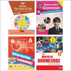 Self Enhancement Student Workbooks Grade 6| Set of 4|Computer-Grammar-World of Knowledge-Value Education|Ages 11-12 Year | Grocsy