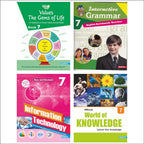 Self Enhancement Student Workbooks Grade 7| Set of 4|Computer-Grammar-World of Knowledge-Value Education|Ages 12-13 Year | Grocsy