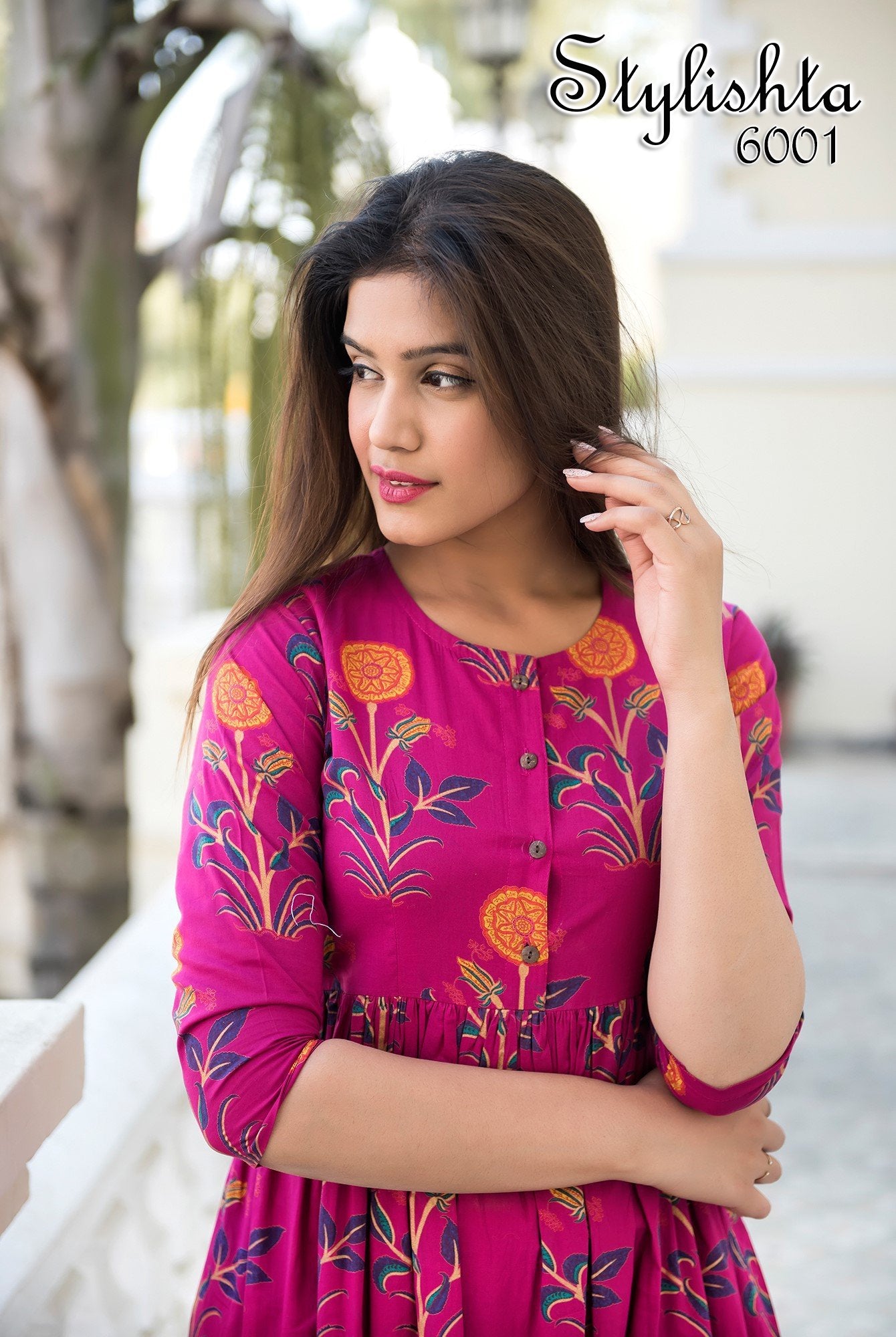 Designer Partywear Printed Pink Pure Maslin Gown - Anbazaar | Grocsy