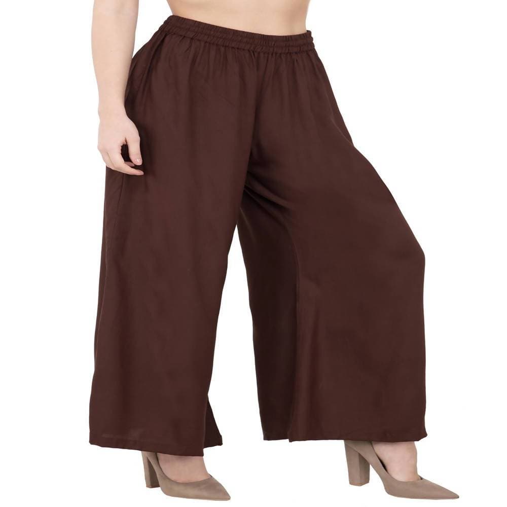 Lagi Women's Brown Solid Palazzo (PLZ04J) | Grocsy