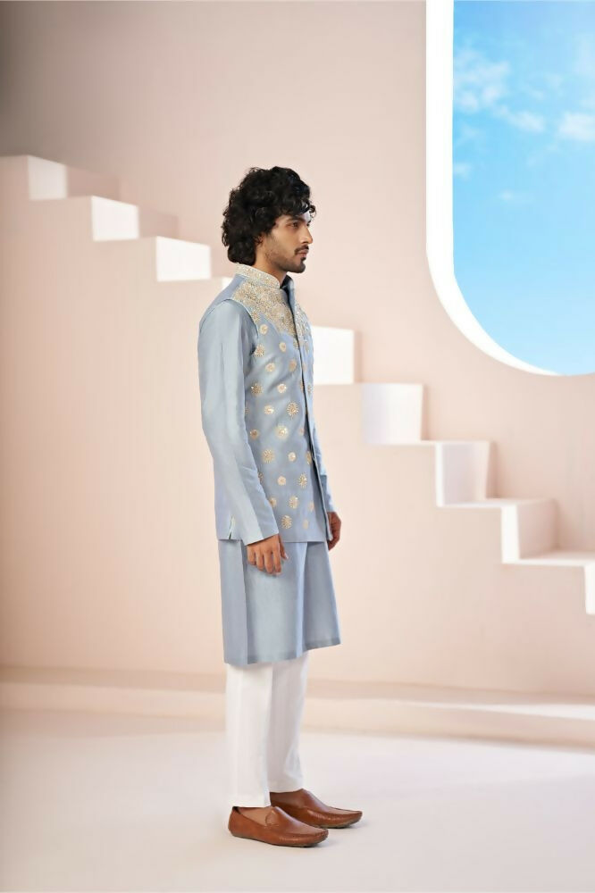 Open Nehru Jacket by Hilo Design | Grocsy