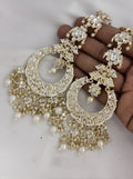 Jewel City Opulent Floral Pearl Chandelier Earrings - Exquisite Bridal Jewelry | Grocsy