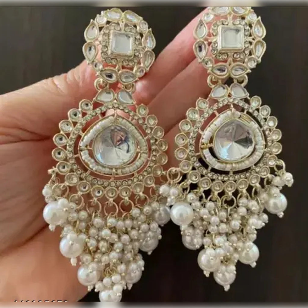 Jewel City Opulent Crystal and Pearl Chandelier Earrings - Stunning Formal Jewelry | Grocsy