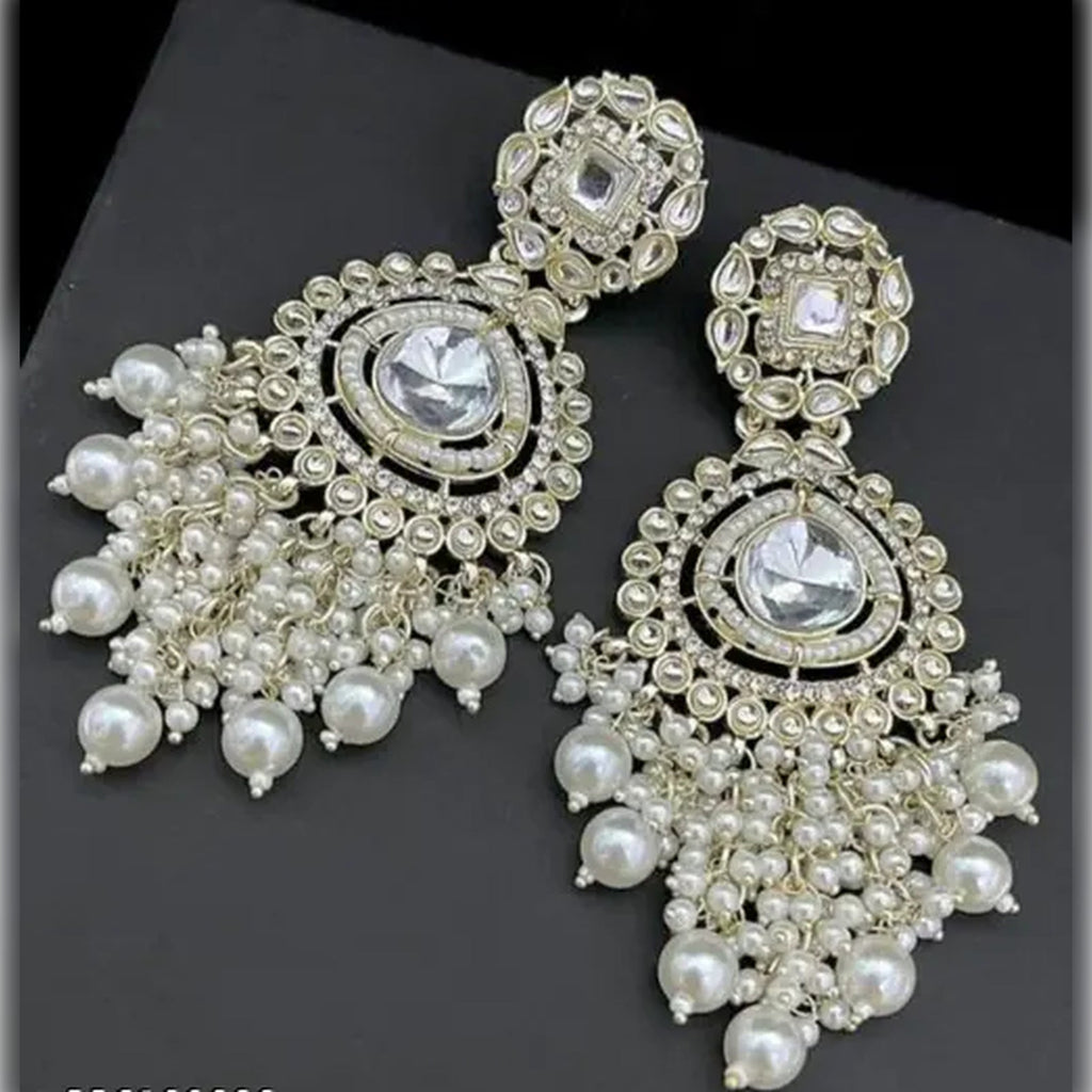 Jewel City Opulent Crystal and Pearl Chandelier Earrings - Stunning Formal Jewelry | Grocsy