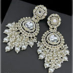 Jewel City Opulent Crystal and Pearl Chandelier Earrings - Stunning Formal Jewelry | Grocsy