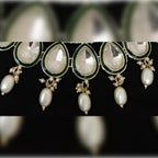 Jewel City Elegant Pearl & Emerald Royal Necklace Set | Grocsy