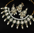 Jewel City Elegant Pearl & Emerald Royal Necklace Set | Grocsy