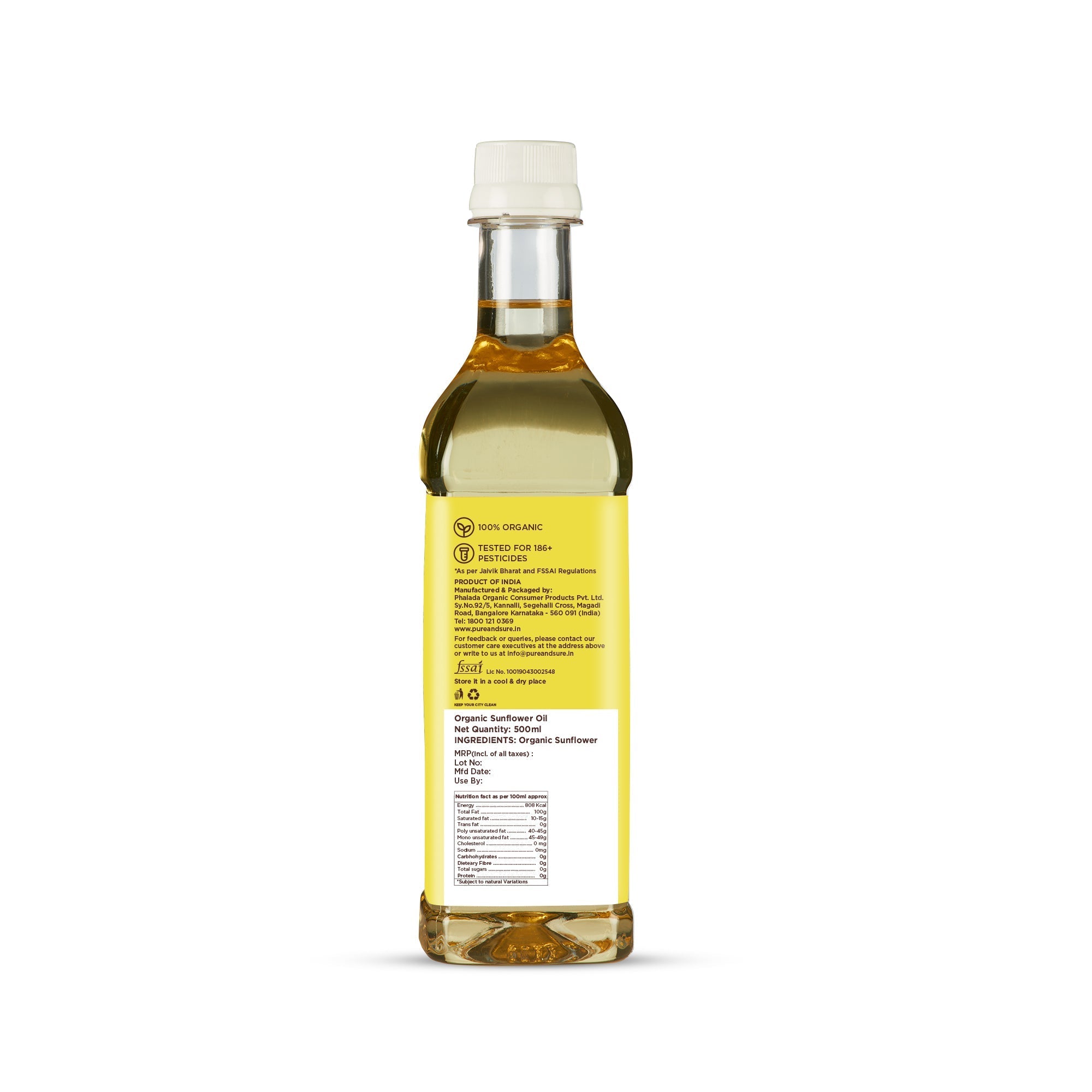 Pure & Sure Organic Sunflower Oil | Grocsy