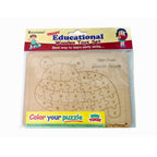 Kraftsman English Alphabets Wooden Jigsaw Puzzles Hippo Shape Puzzle | Color Kit Included | Grocsy