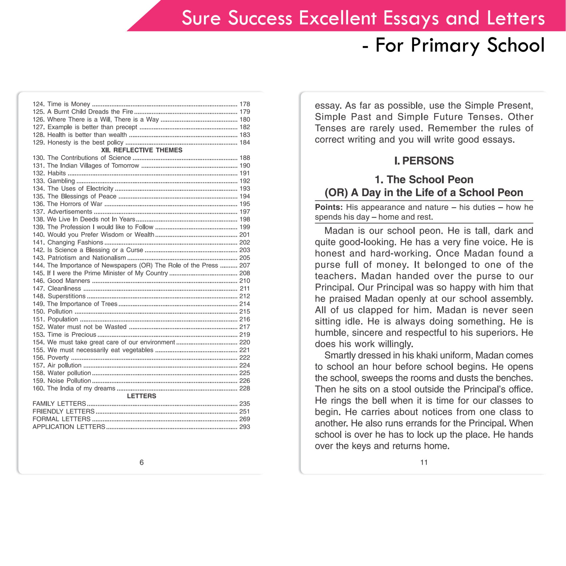 Prof. Bannerji's Sure Success Excellent Essays And Letters for Primary School | Age 7-15 years | Grocsy