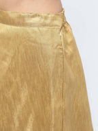 Cheera Golden Color Silk Blend Long Skirt | Grocsy
