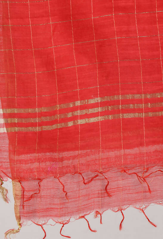 Mominos Fashion Moeza Women's Cotton Zari Box Red Dupatta | Grocsy