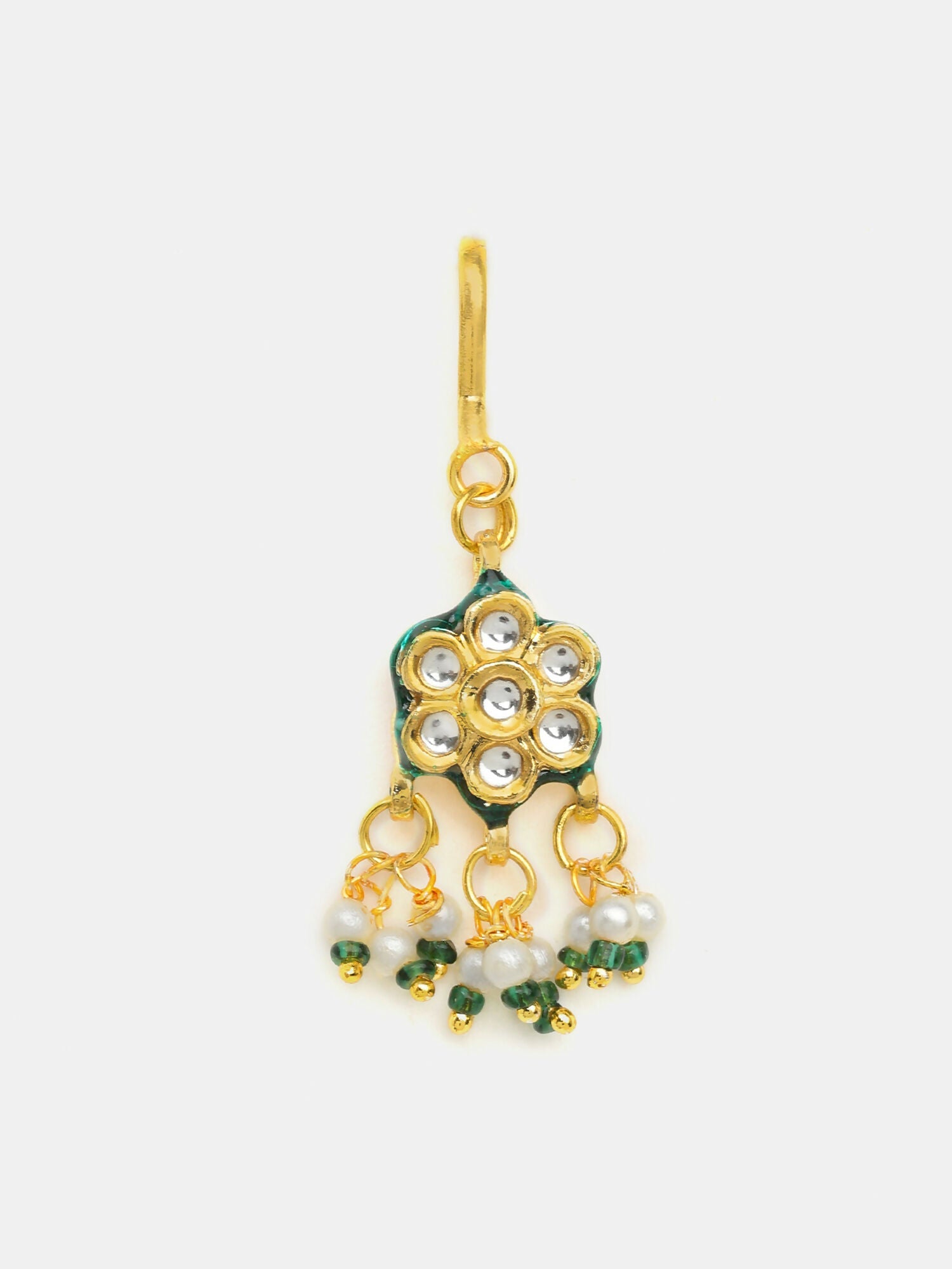 Ruby Raang Hair Brooch With Flower Kundan Pearl | Grocsy