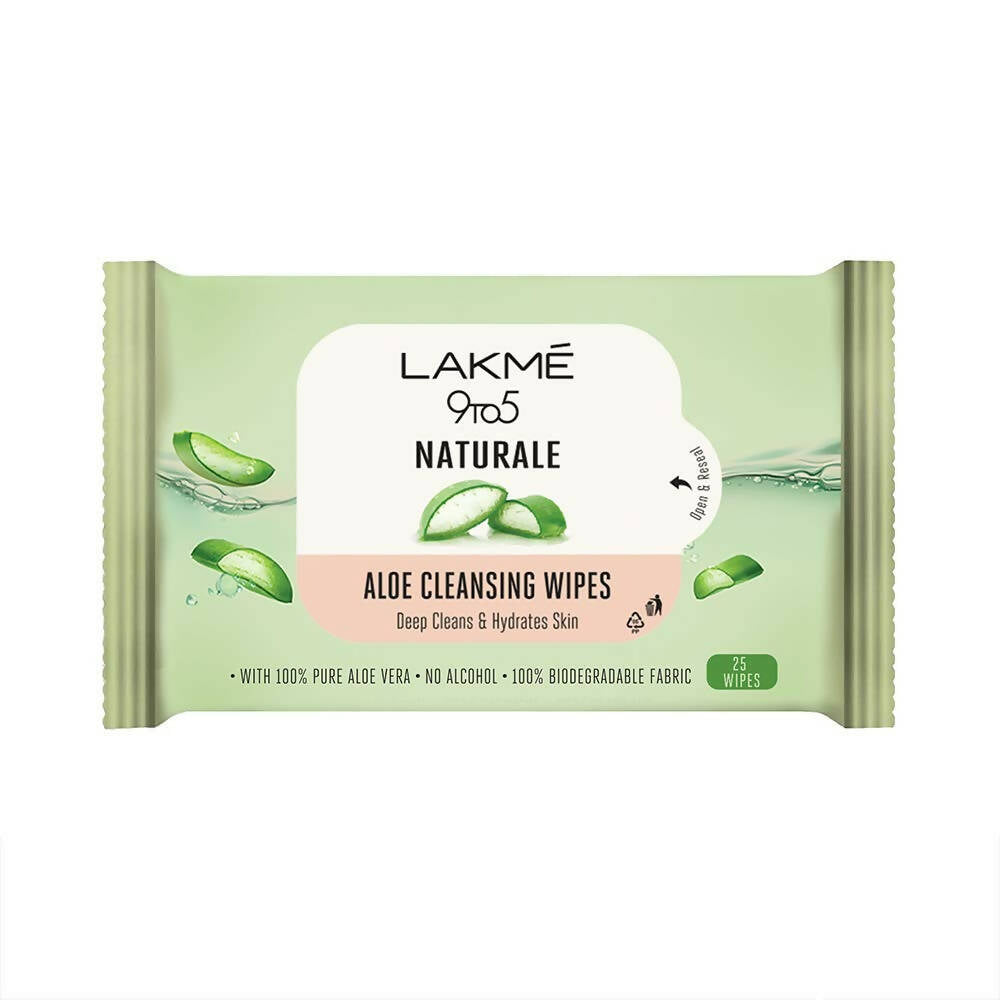 Lakme 9to5 Natural Aloe Cleansing Wipes | Grocsy