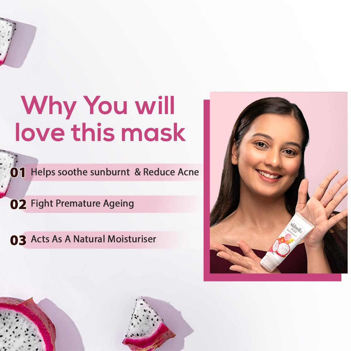 Skinella Dragon Fruit Instaglow Paste Face Mask | Grocsy