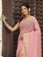 Shree Shyam Fashion Pink Cotton Saree | Grocsy