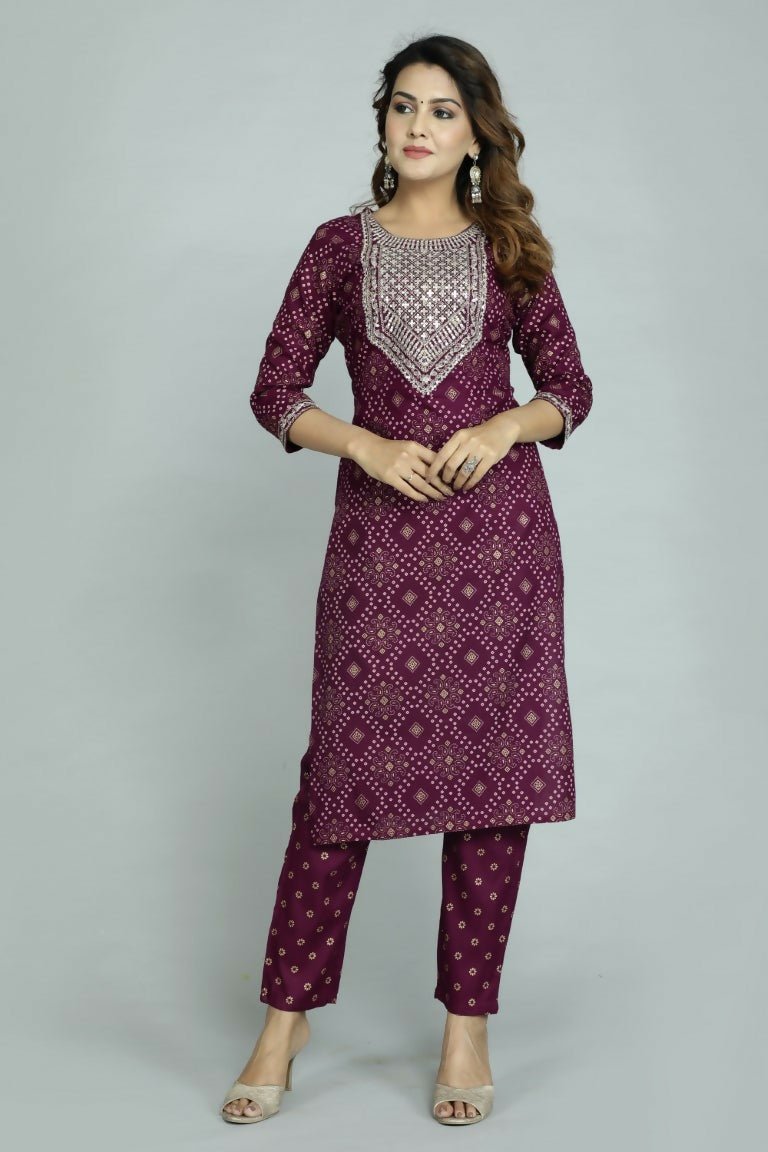 Alvano Women's Attractive And Stylish Rayon A Line Kurta With Pant And Dupatta | Grocsy
