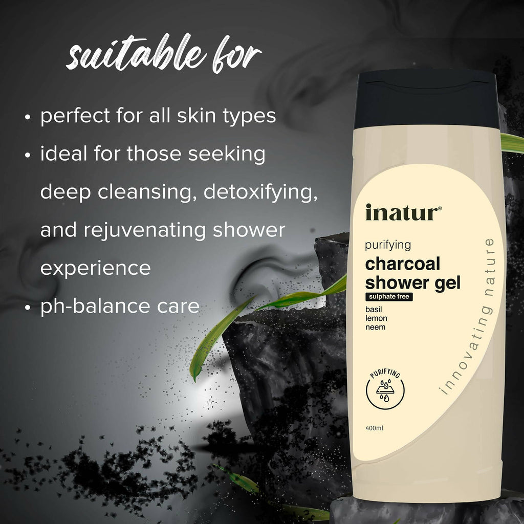 Inatur Charcoal Shower Gel | Grocsy