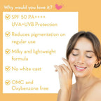 Wishcare Vitamin C Pure Glow Milk Sunscreen SPF 50 | Grocsy