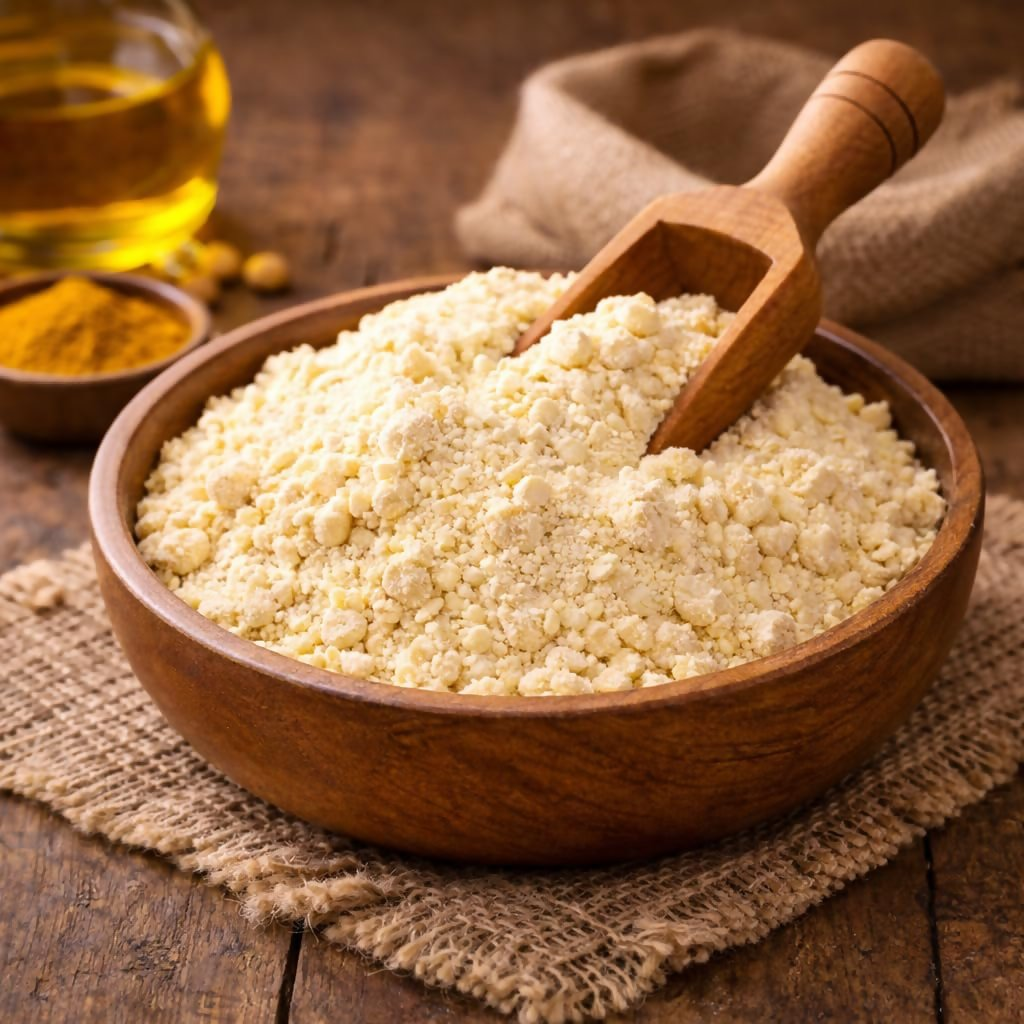 Village-Organica Besan Stone Grounded Unpolished Gram Flour | Grocsy