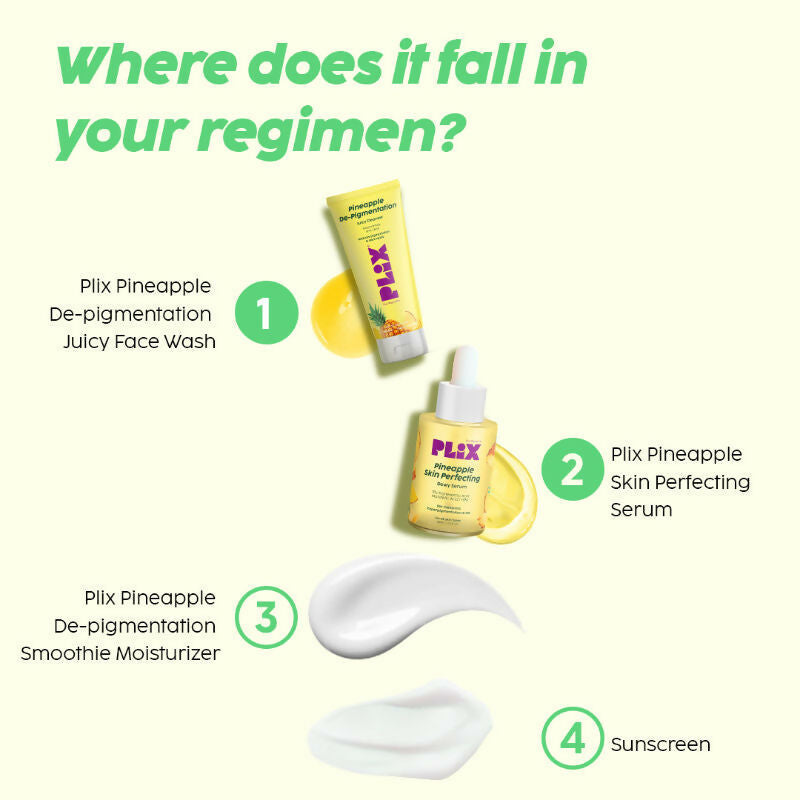 PLIX The Plant Pineapple De-Pigmentation Regime with Juicy Facewash & Serum | Grocsy