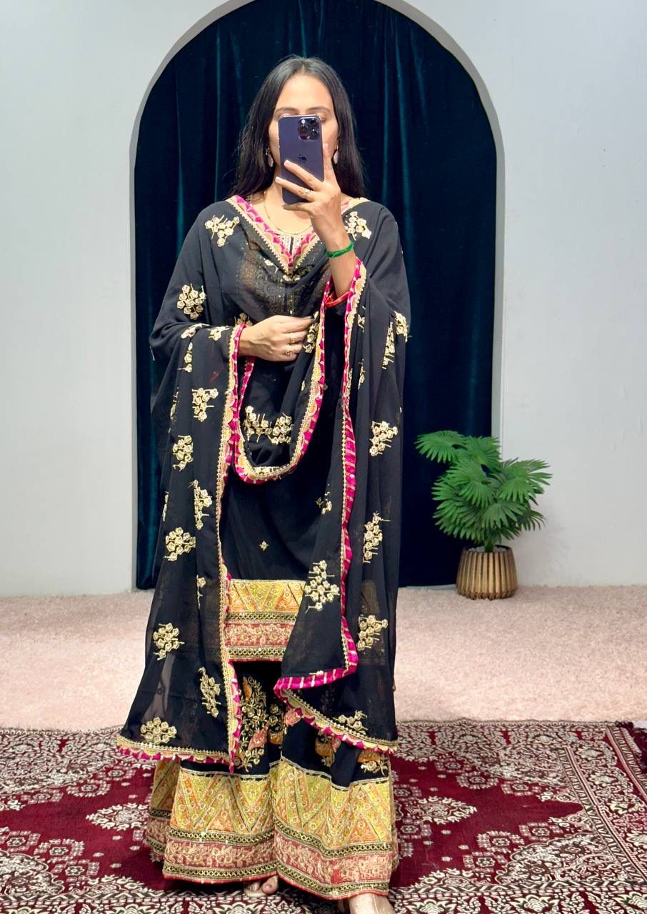 Lehenga Mart Designer Embroidered and Mirror Work Suit | Grocsy