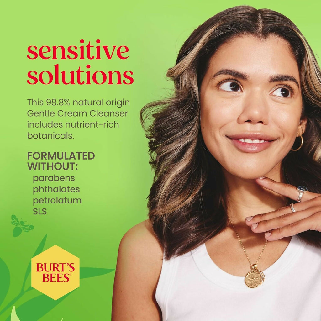 Burt's Bees Gentle Cream Cleanser with Aloe for Sensitive Skin | Grocsy