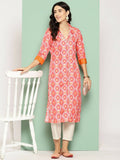 Ahalyaa Women's Traditional wear Kurta - Orange | Grocsy