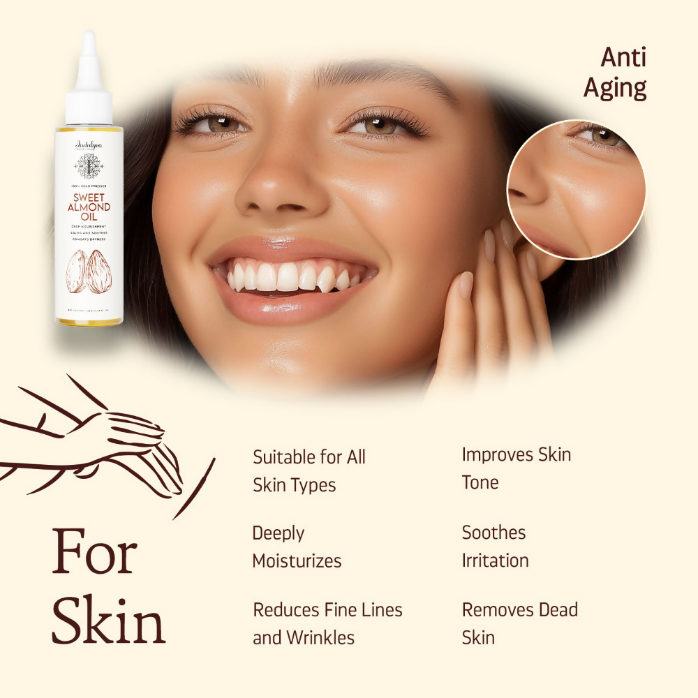 Indulgeo Essentials Cold Pressed Sweet Almond Oil | Grocsy