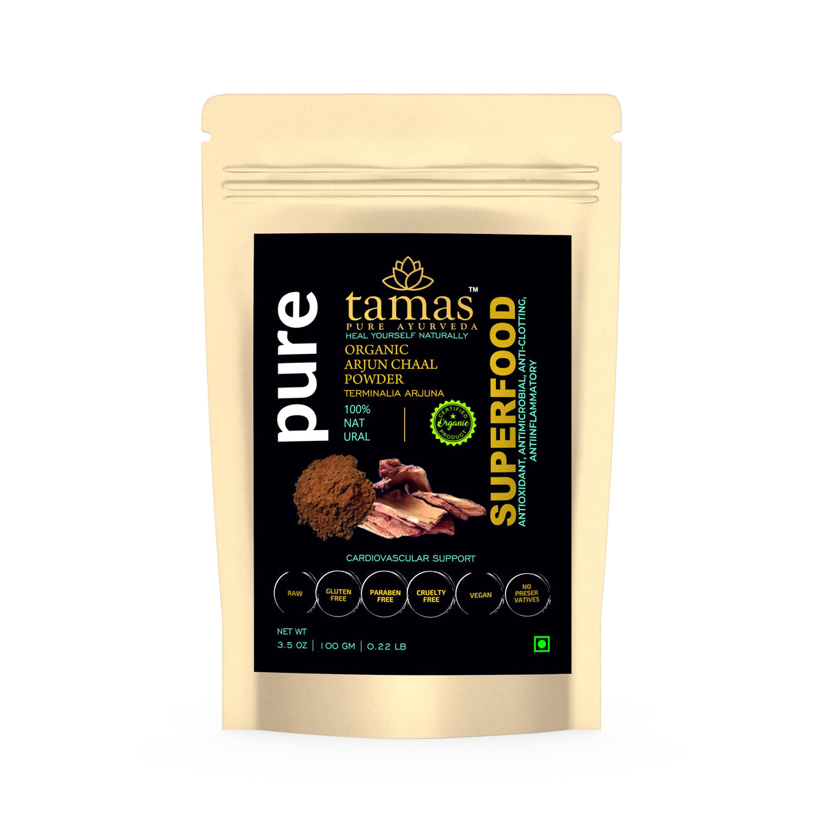Tamas Pure Ayurveda Superfood Organic Arjun Chaal Powder | Grocsy