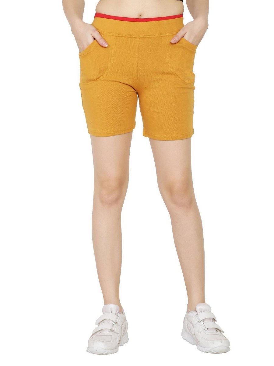 Asmaani Mustard Color Short Pant with Two Side Pockets | Grocsy