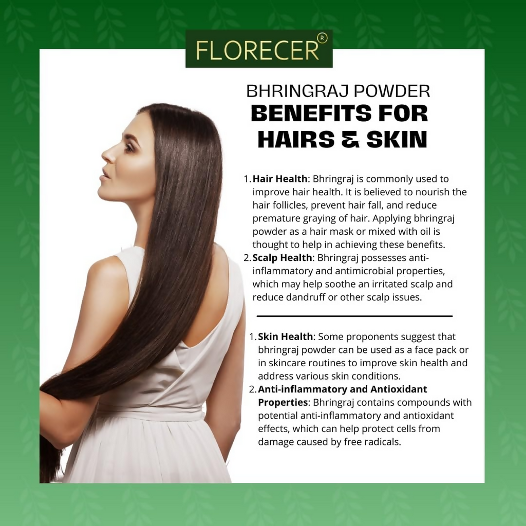 Florecer Bhringraj Powder For Hair | Grocsy