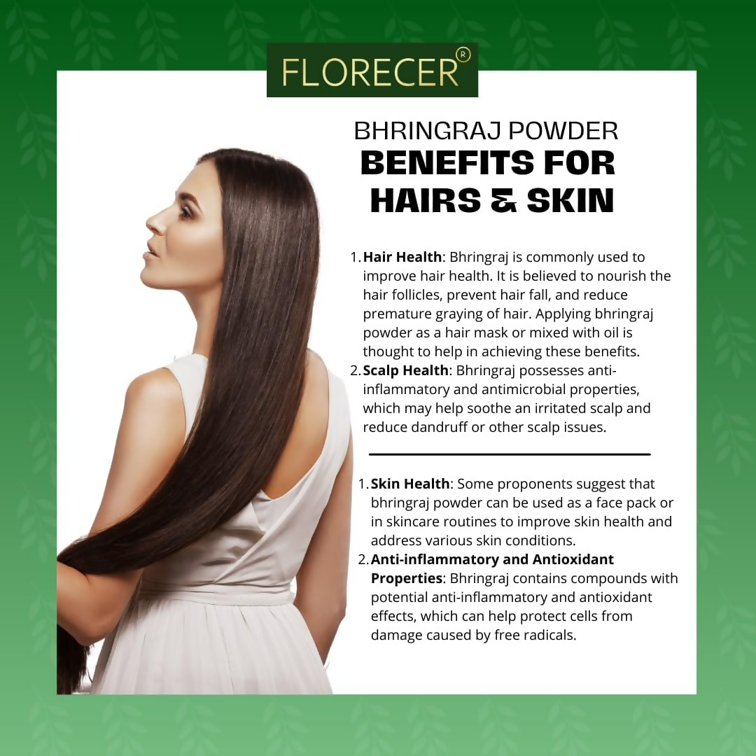 Florecer Bhringraj Powder For Hair | Grocsy