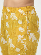 Myshka Women's Yellow Printed Kurta With Trouser | Grocsy