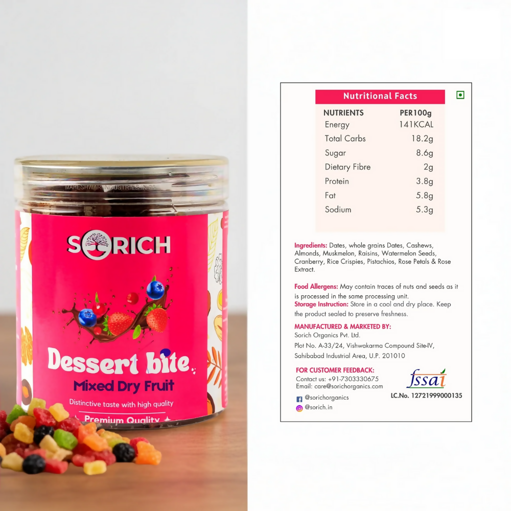 Sorich Organics Mixed Dry Fruits Bites | Grocsy